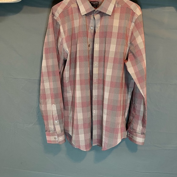 Mens 16 1/2 34/35 L VAN HEUSEN (Flex) SLIM FIT STRETCH LONG SLEEVED DRESS SHIRT - Picture 2 of 5